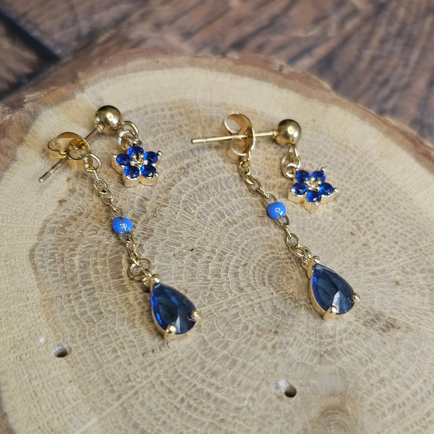 Boucles d'oreilles - Les fleurs bleues