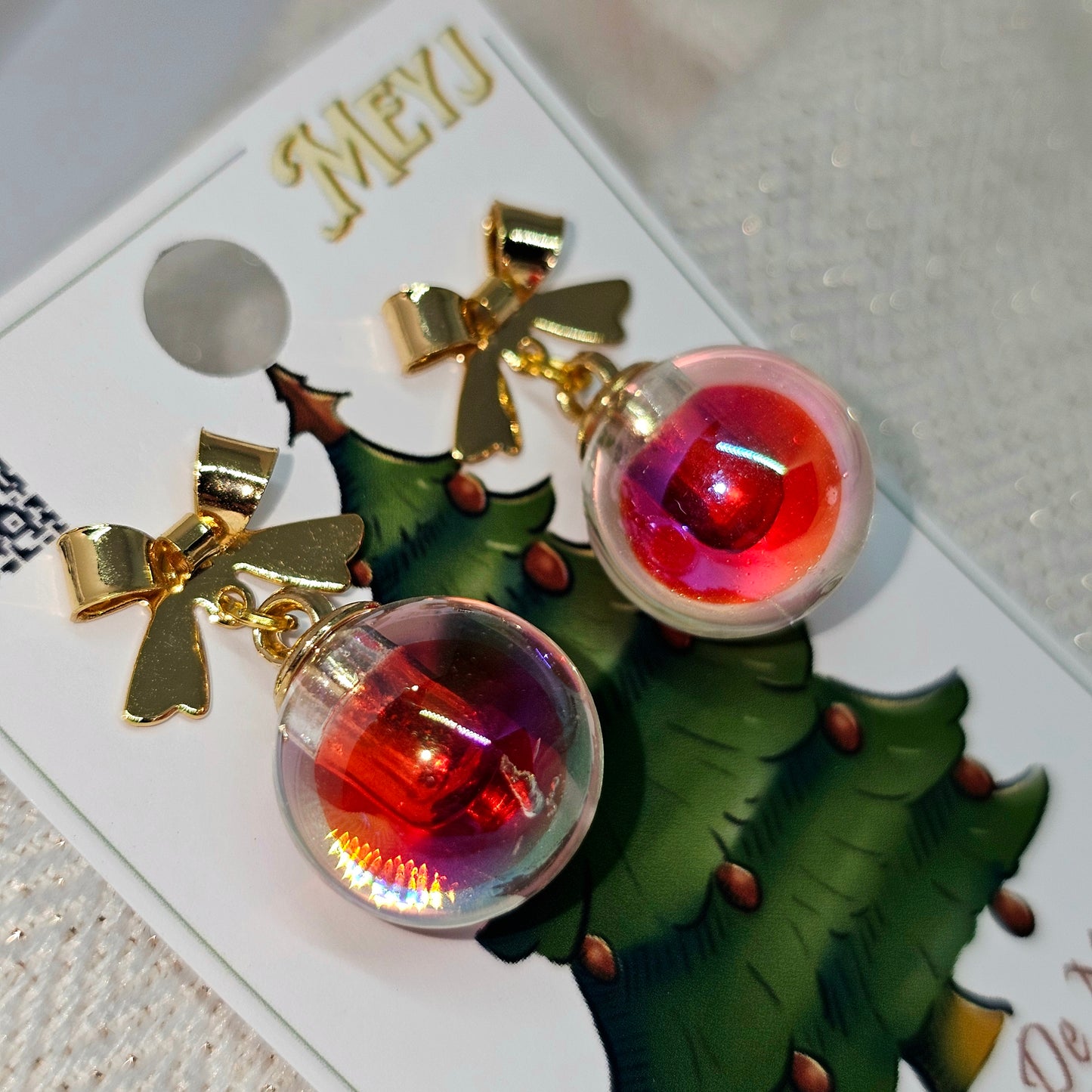 Boucles d'oreilles Boule de Noël