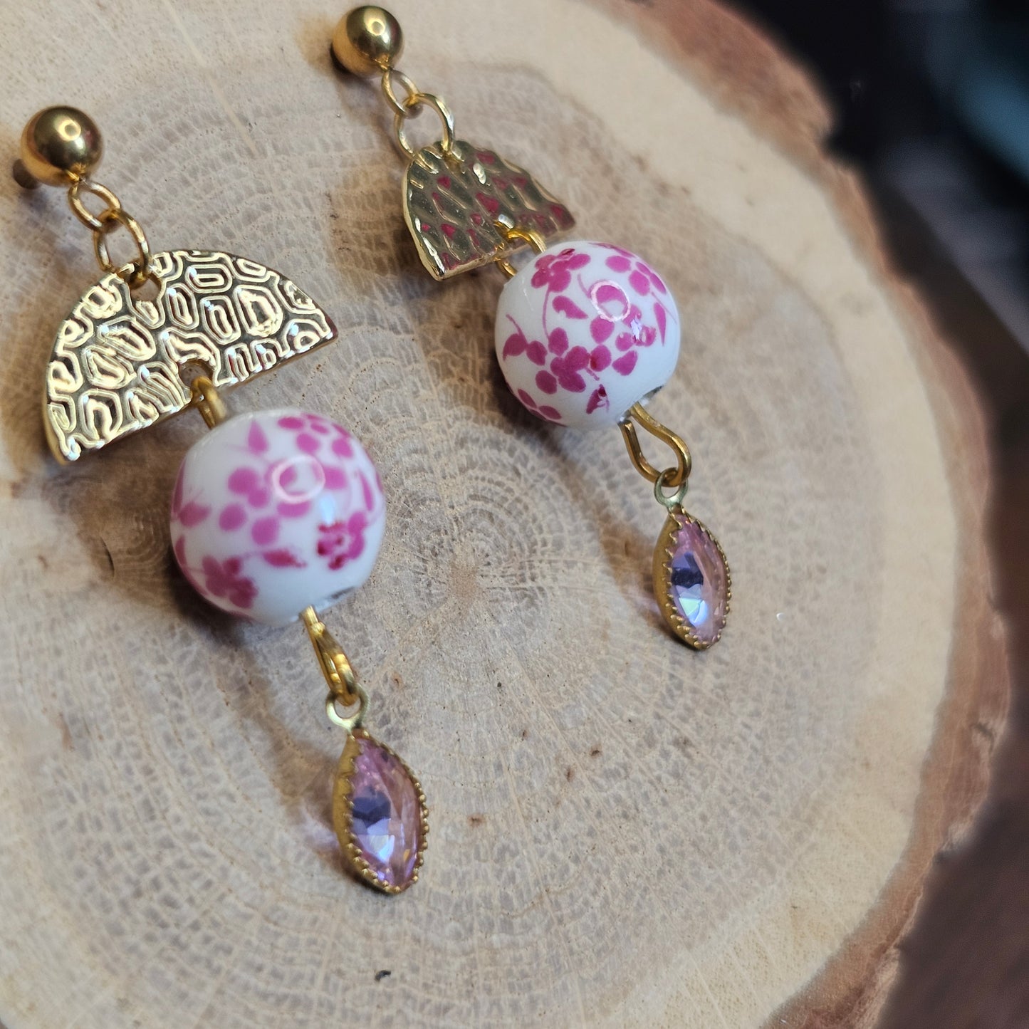 Boucles d'oreilles - Les perles fleuries