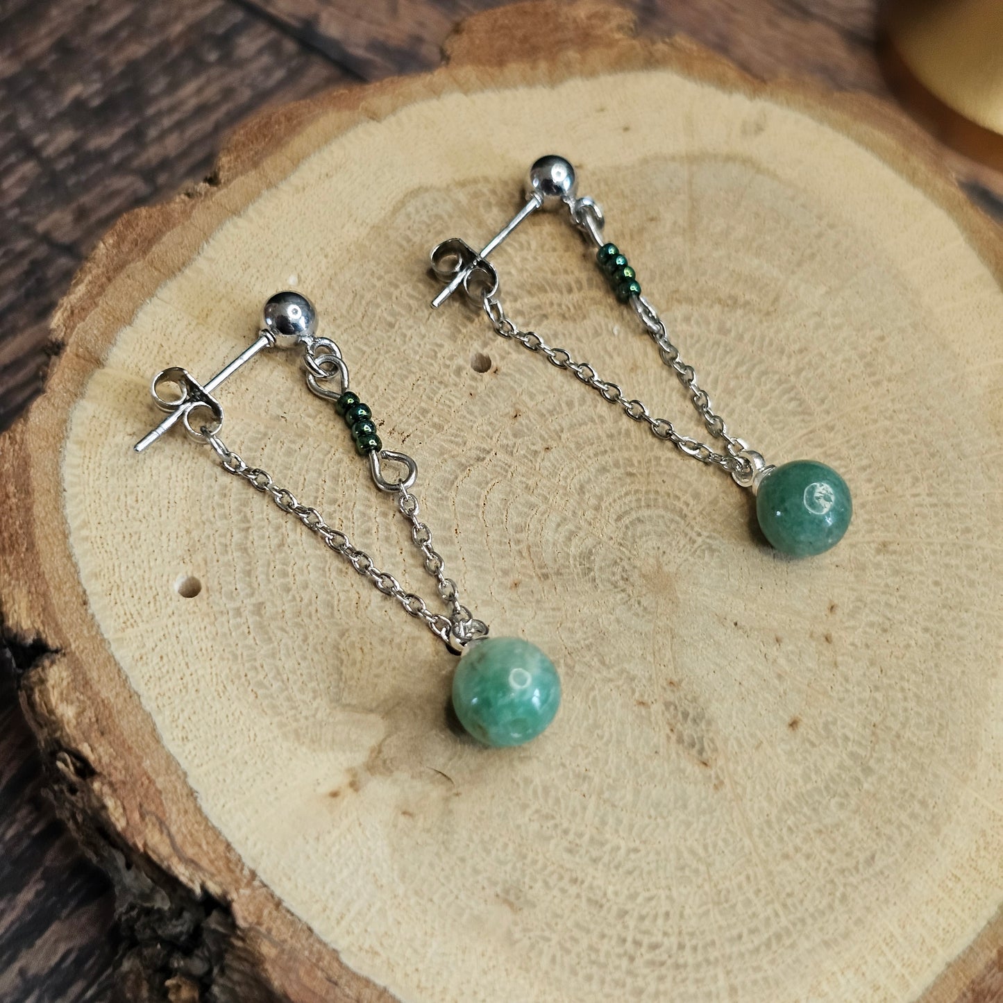 Boucles D’Oreilles - Les perles turquoise