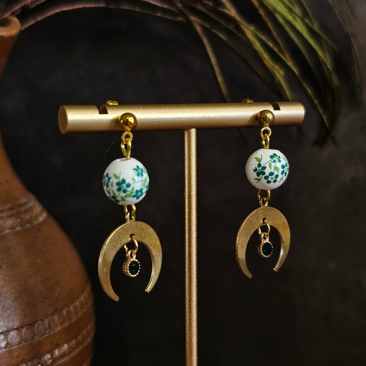 Boucles d'oreilles - Les Lunes fleuries