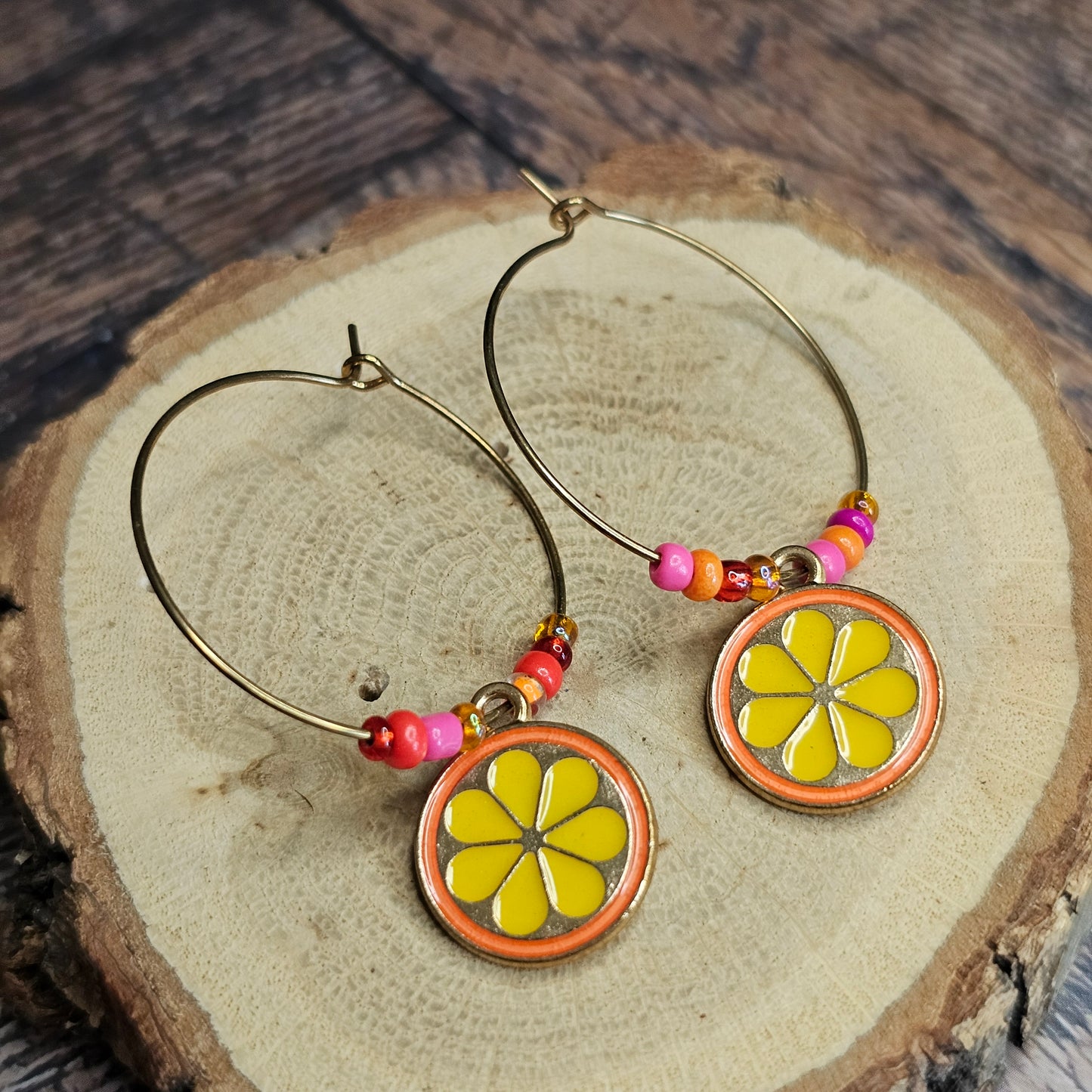 Boucles D’Oreilles - Les Créoles orange