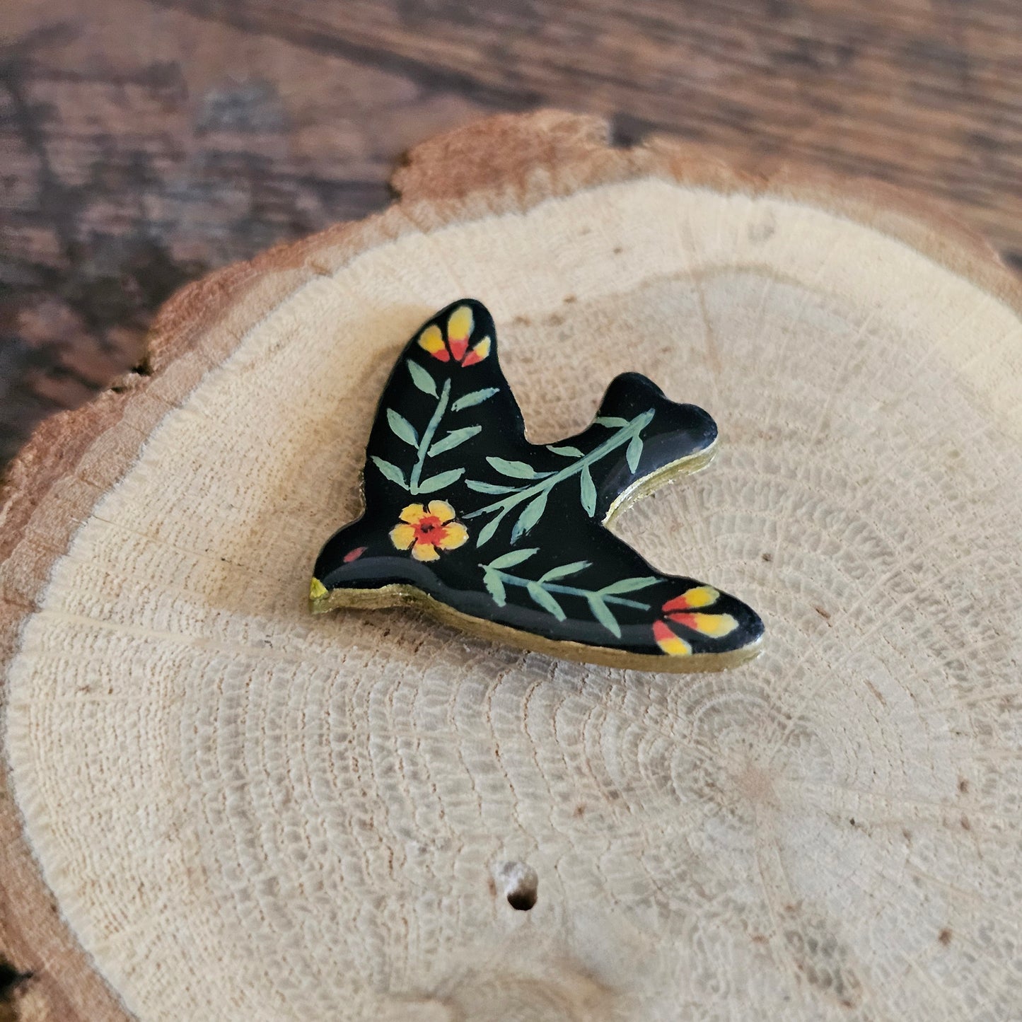 Pins "L’oiseau d’Alix" : Art Folklorique Peinte à la Main