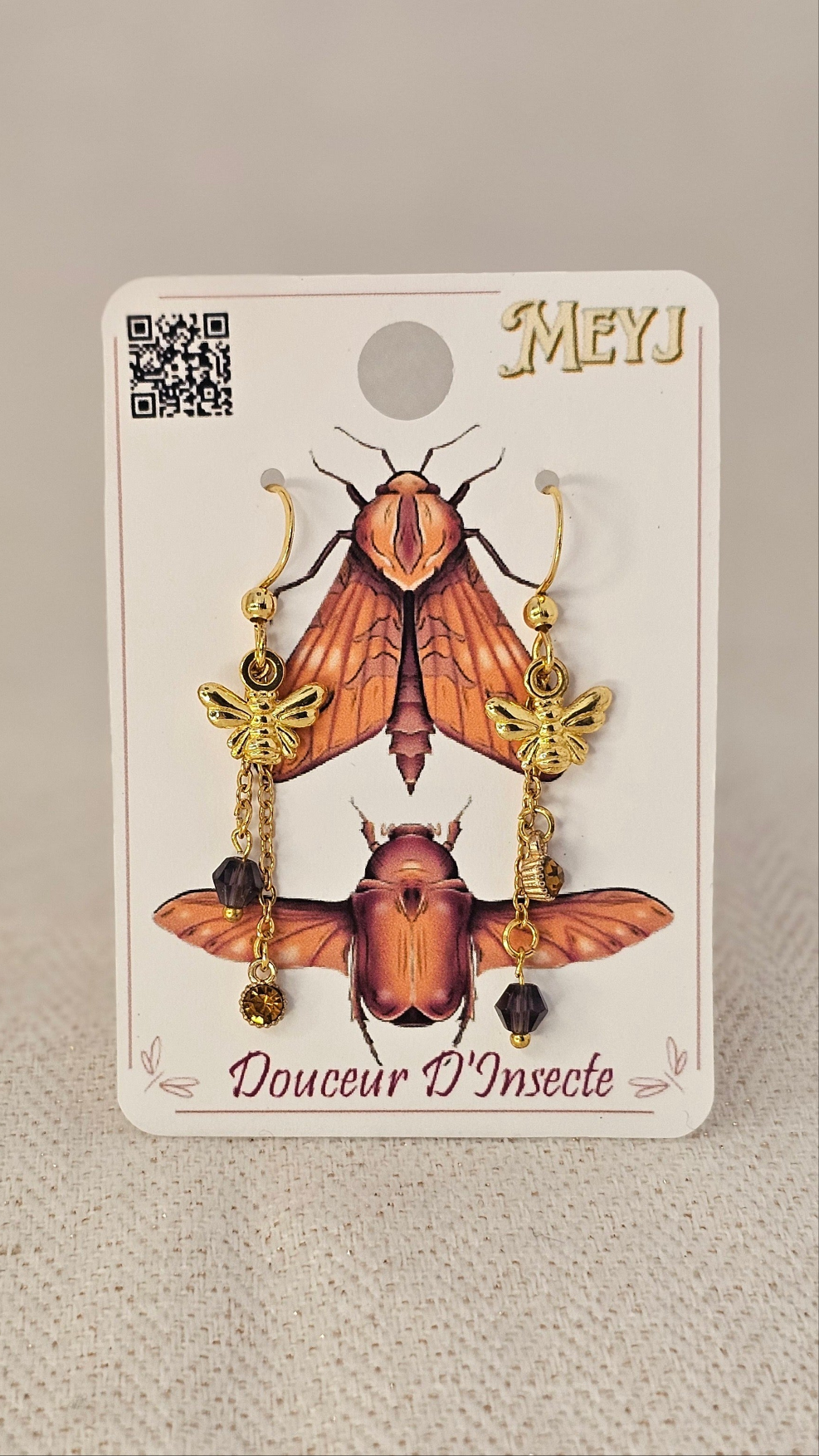 Boucles d’oreilles - Douceurs d’Insectes - Les Abeilles