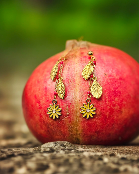 Boucles d'oreilles- Jardin Fleurit - Les jaunes