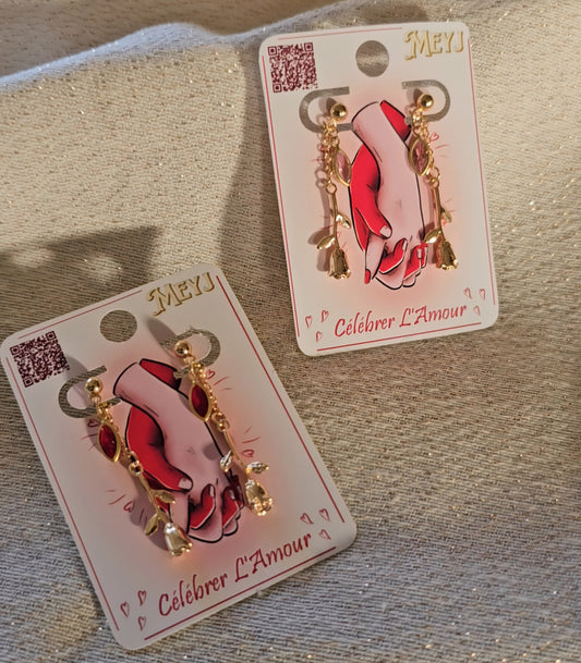 Boucles D'oreilles Saint-Valentin- Les Roses