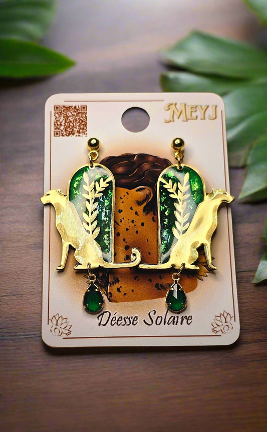 Boucles D'oreilles- Collection Déesse Solaire- Les panthères