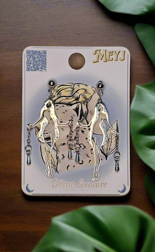 Boucles D'oreilles- Collection Déesse Lunaire- La femme Balance