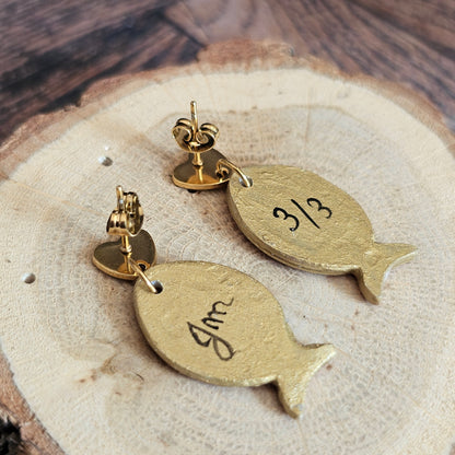 Boucles d'Oreilles "Les poissons de Lola" : Art Folklorique Peinte à la Main
