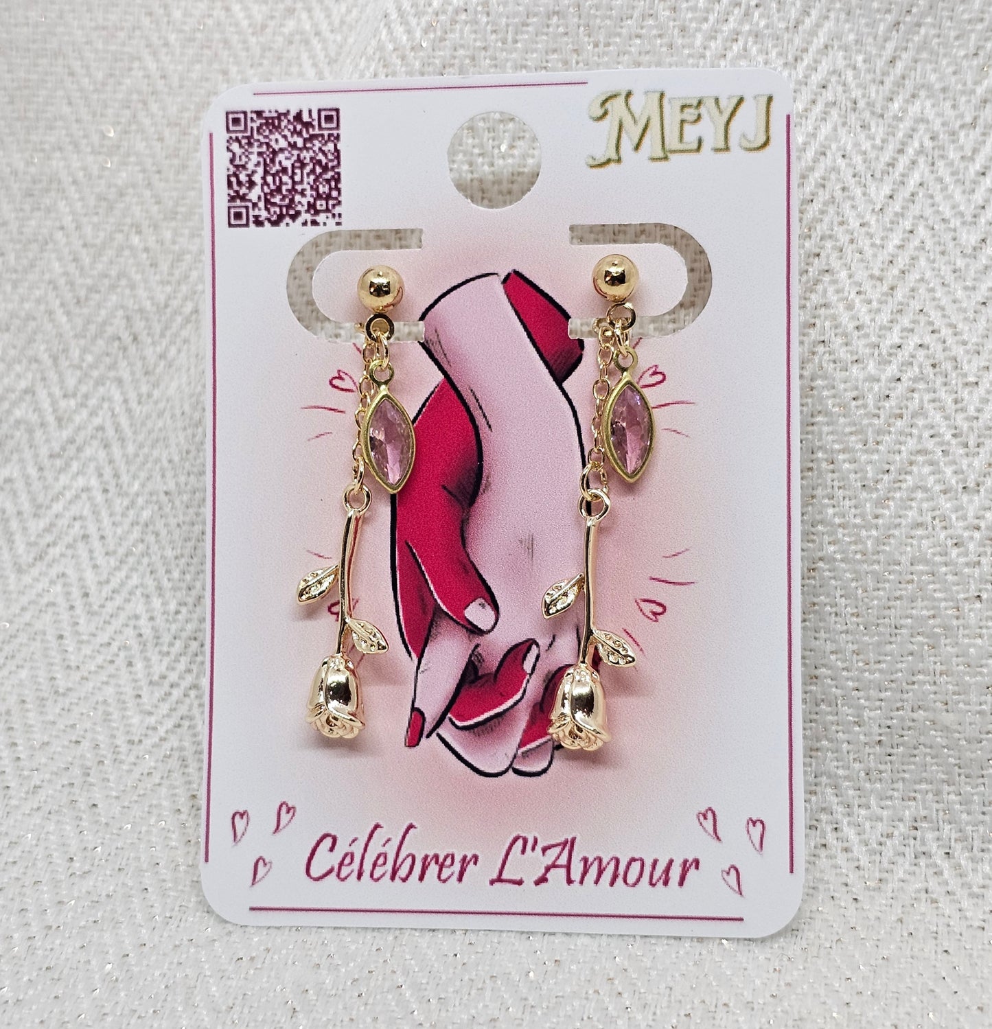 Boucles D'oreilles Saint-Valentin- Les Roses