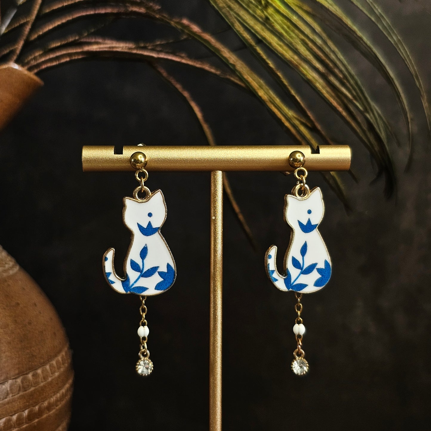 Boucles D’Oreilles - Les chats fleuris
