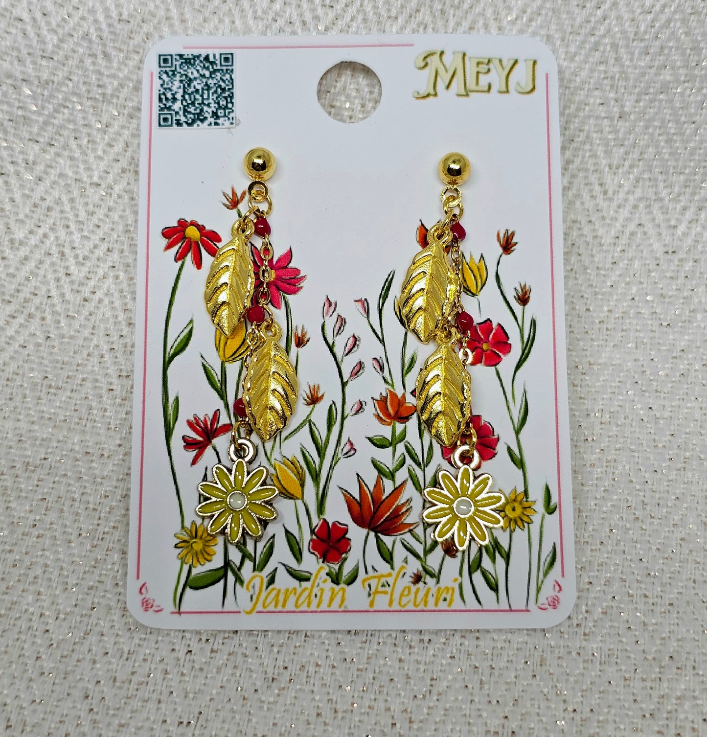 Boucles d'oreilles- Jardin Fleurit - Les jaunes
