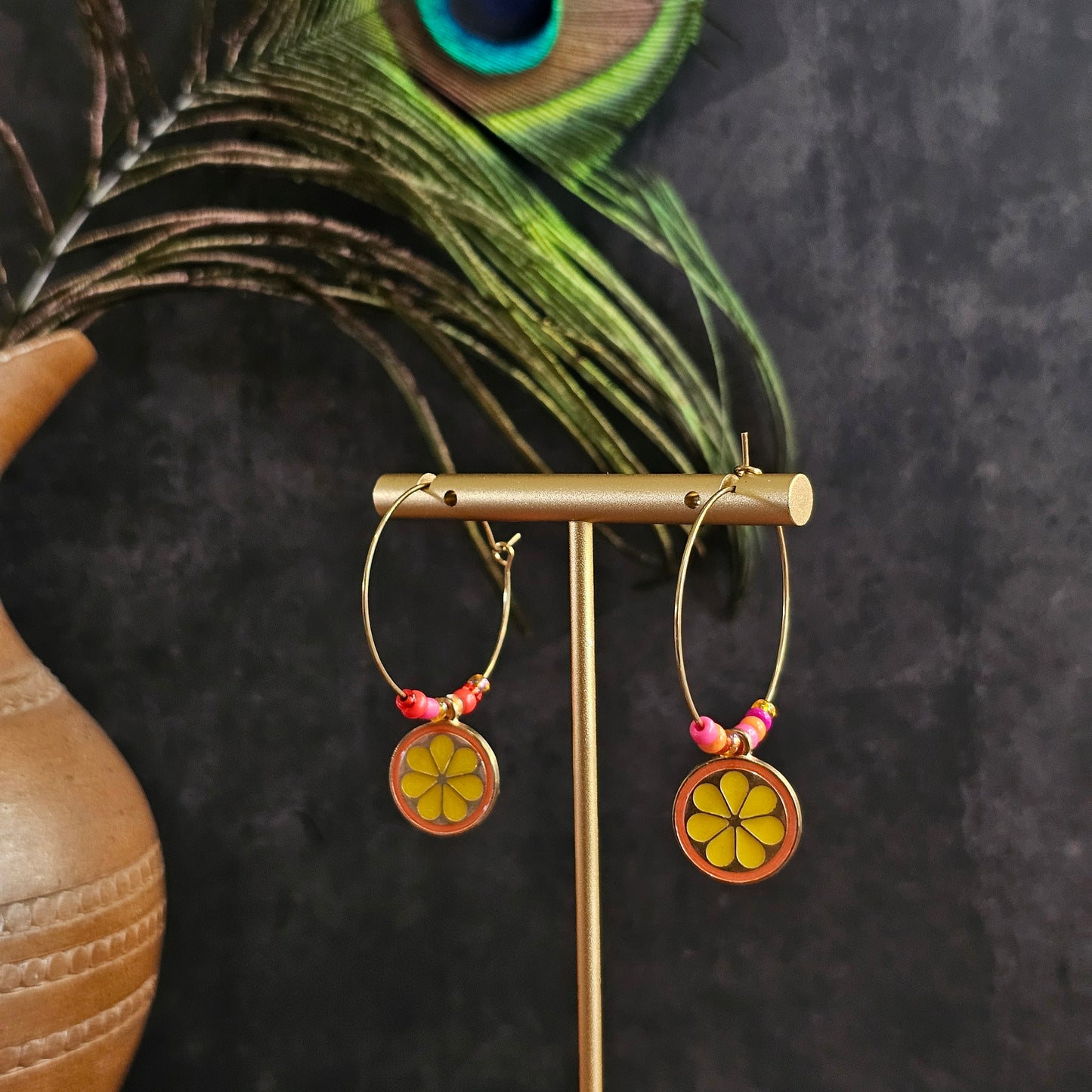Boucles D’Oreilles - Les Créoles orange