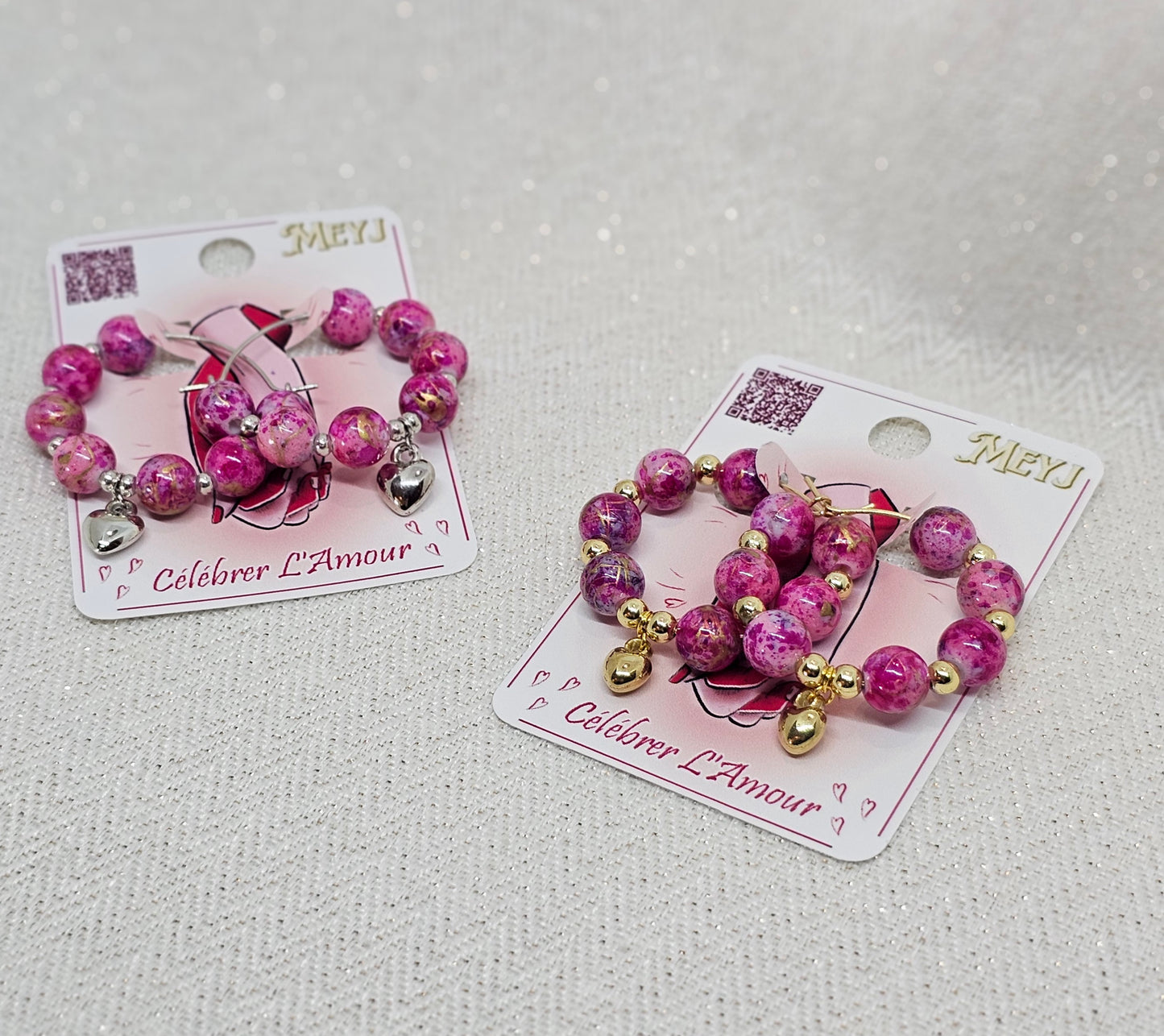 Boucles D'oreilles Saint Valentin - Les Créoles roses