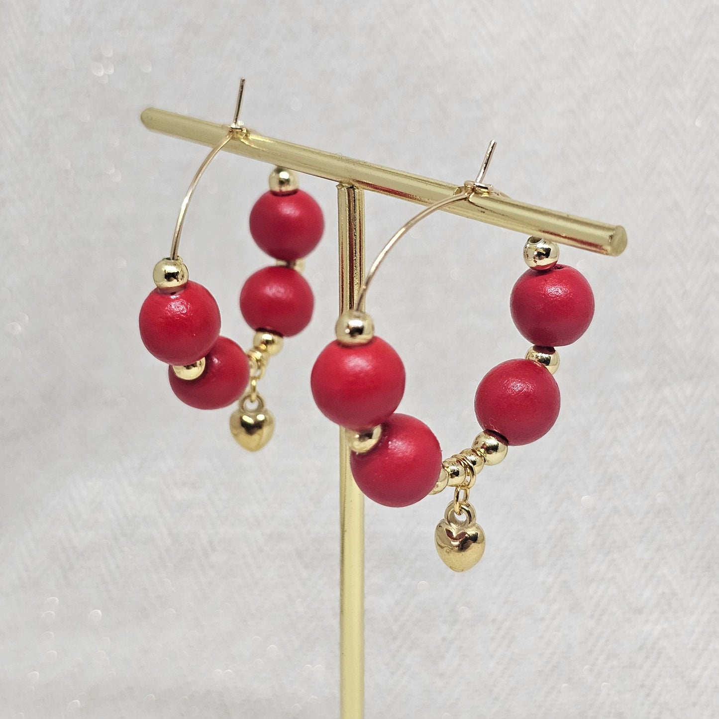 Boucles d'oreilles Saint-Valentin- Les Créoles rouges