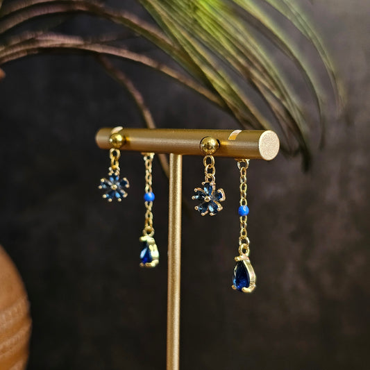 Boucles d'oreilles - Les fleurs bleues