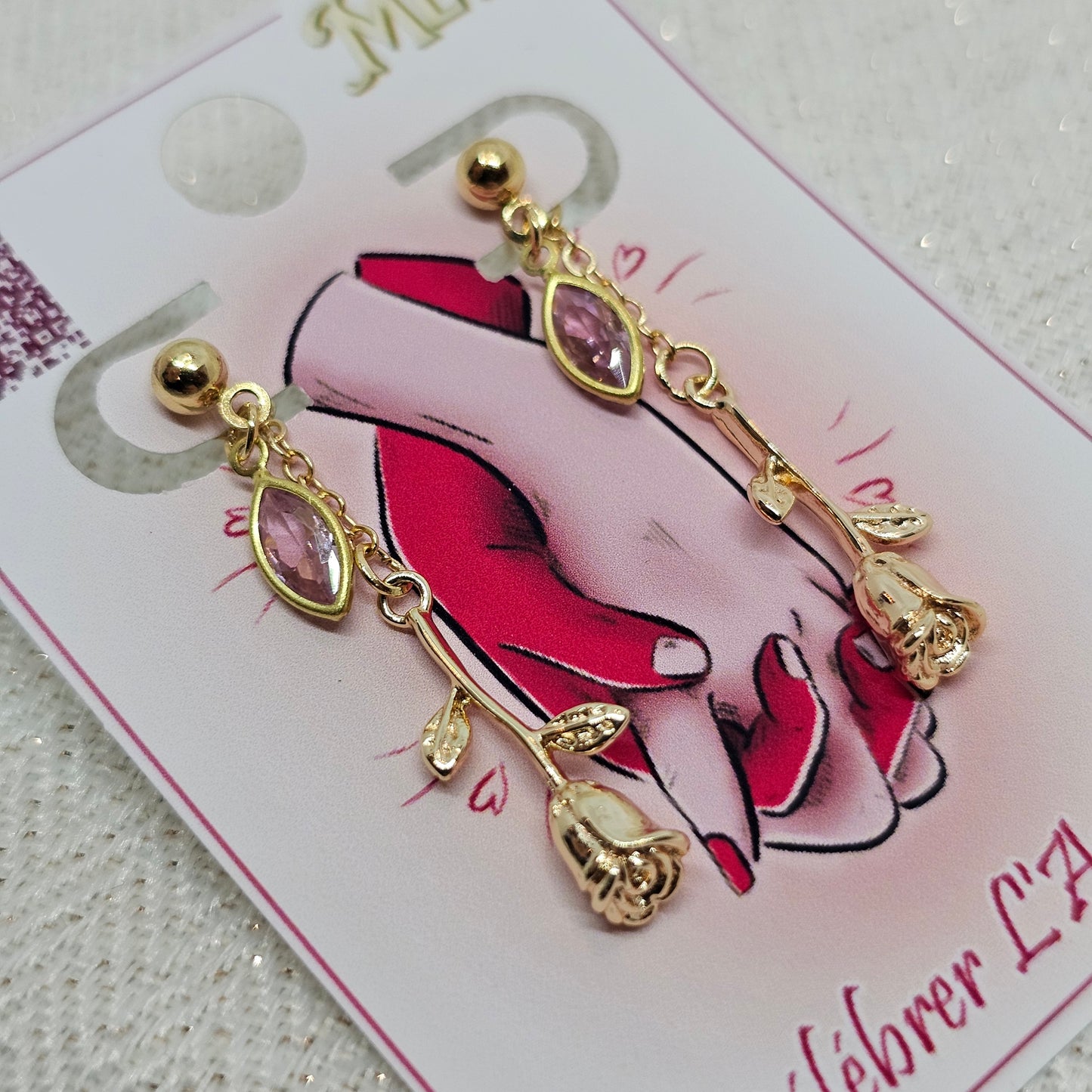 Boucles D'oreilles Saint-Valentin- Les Roses