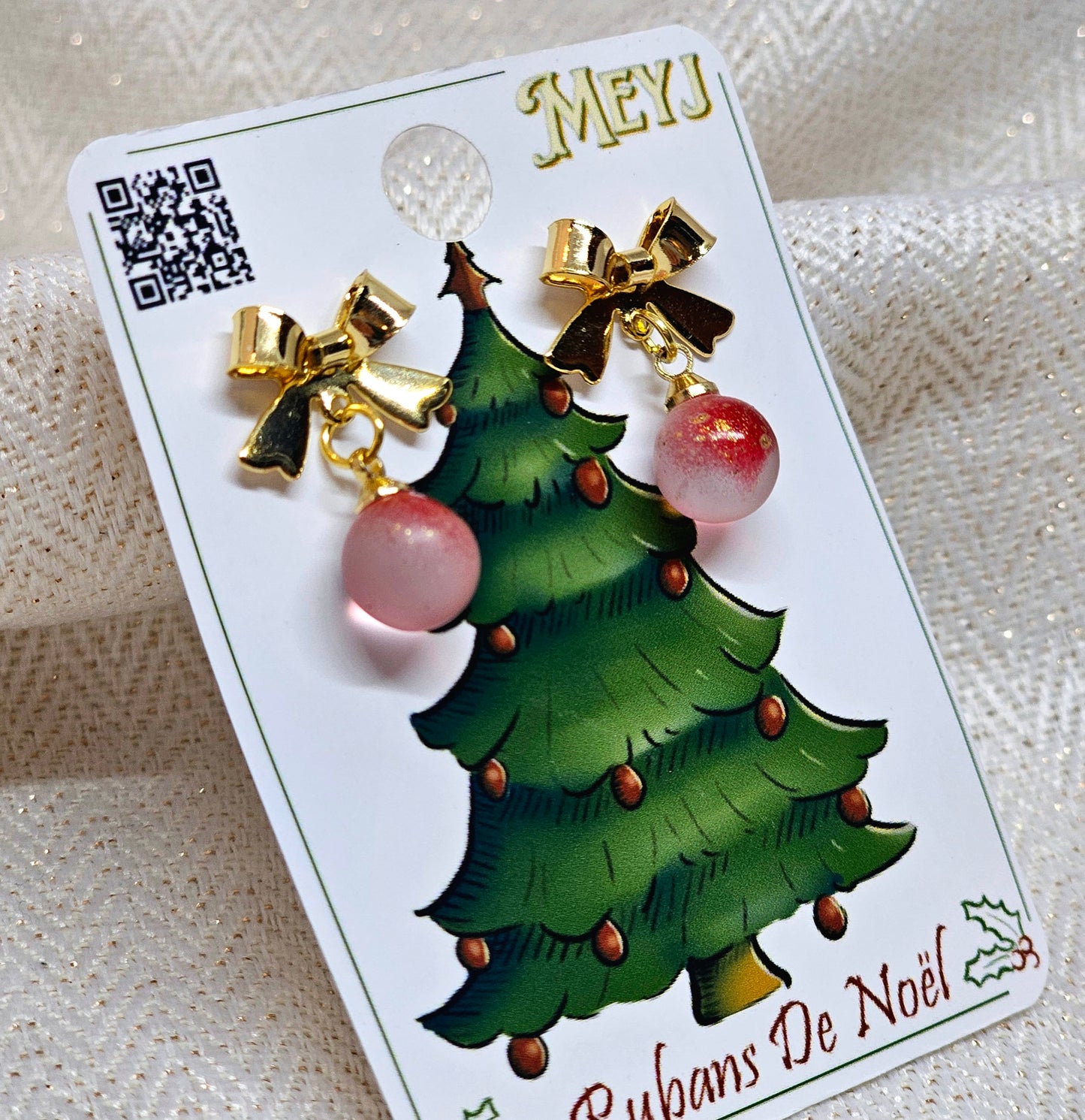 Boucles d'oreilles Boule de Noël