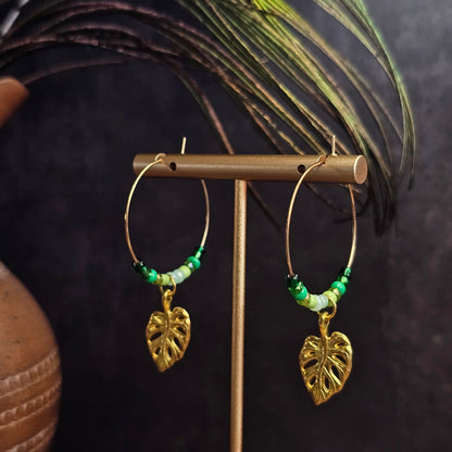 Boucles D’Oreilles - Les Créoles Monstera