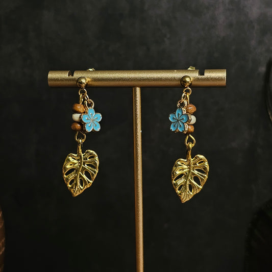 Boucles D’Oreilles - Les monsteras en fleurs