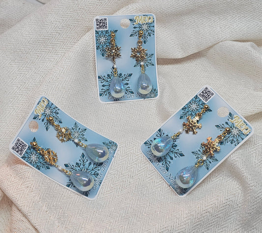 Boucles d'oreilles Flocon de Neige Paillettes