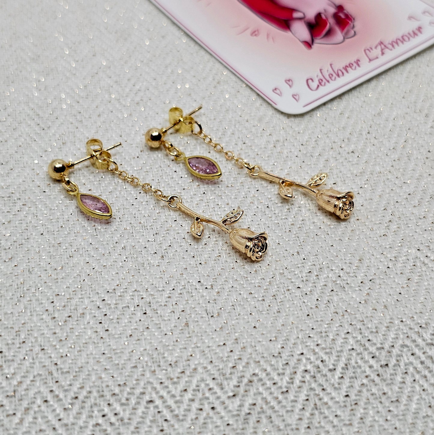 Boucles D'oreilles Saint-Valentin- Les Roses