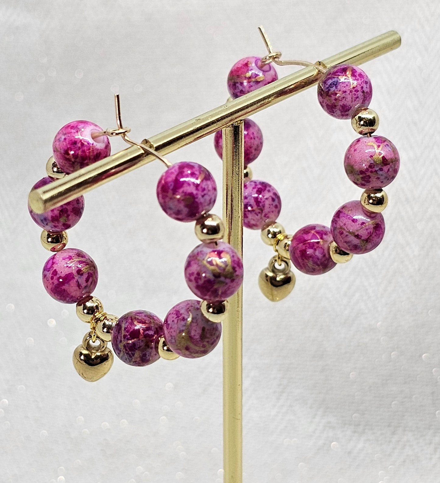 Boucles D'oreilles Saint Valentin - Les Créoles roses