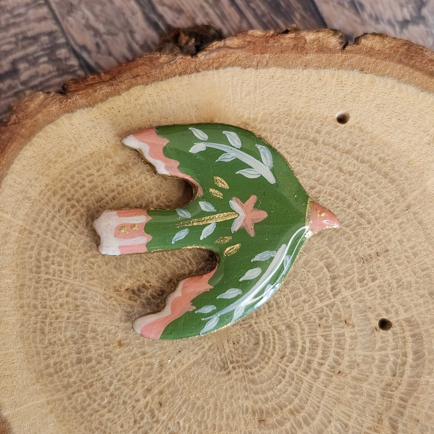 Pins "L’oiseau de Dona " : Art Folklorique Peinte à la Main