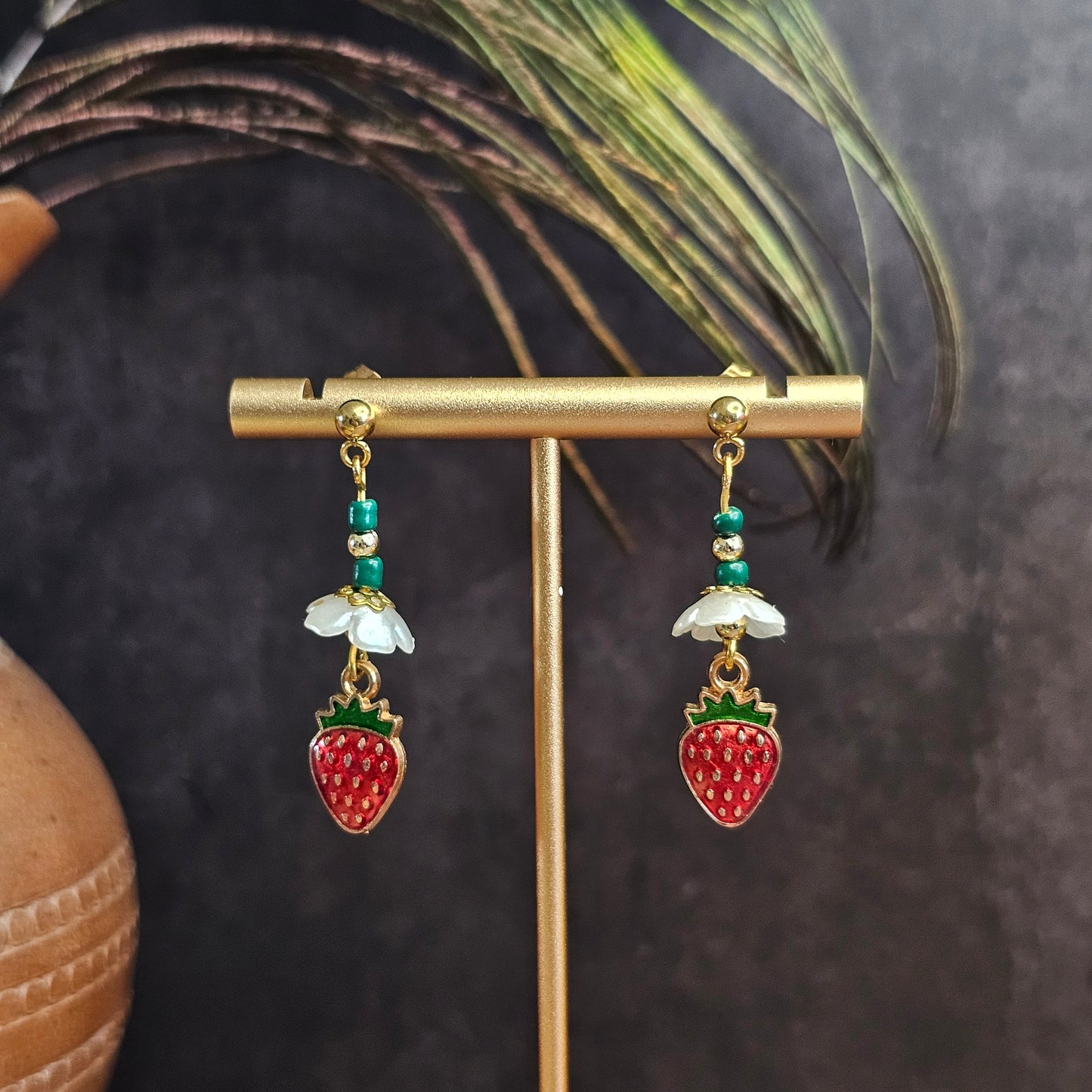 Boucles D’Oreilles - Les Fraises rouge