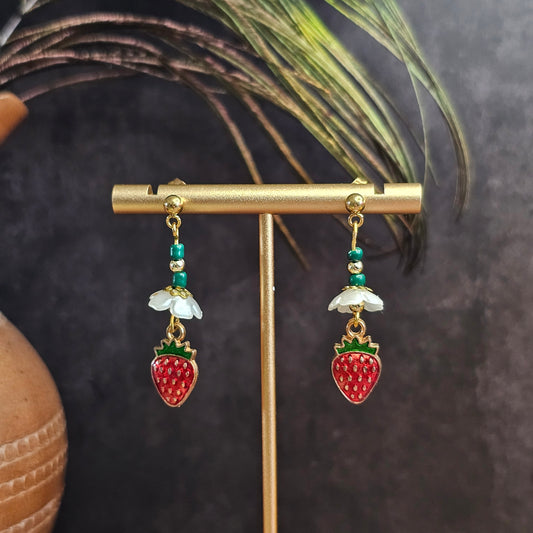 Boucles D’Oreilles - Les Fraises rouge