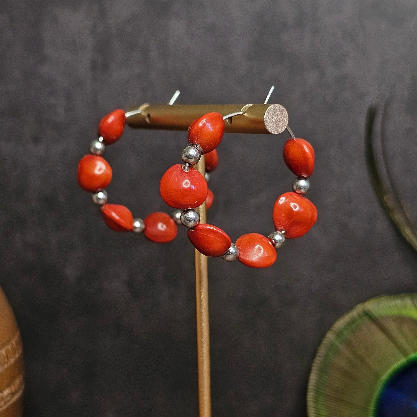 Boucles D’Oreilles - Les Créoles en bois de santal