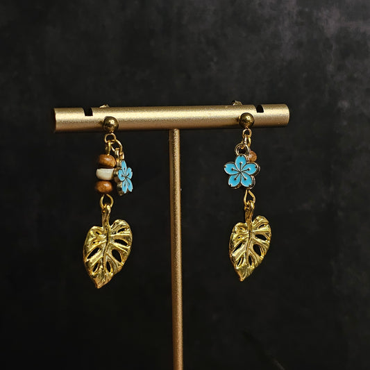Boucles D’Oreilles - Les monsteras en fleurs