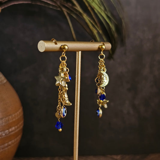 Boucles d'oreilles - Les étoiles filantes bleues
