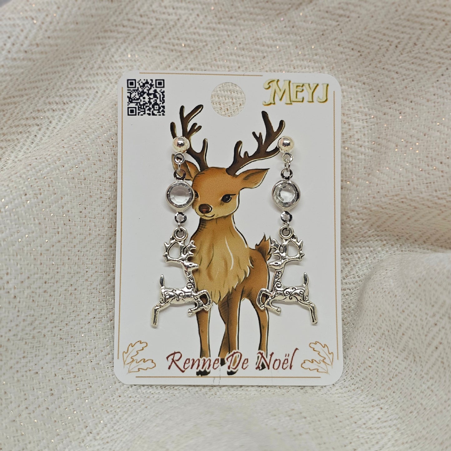 Boucles D'oreilles Rennes de Noël
