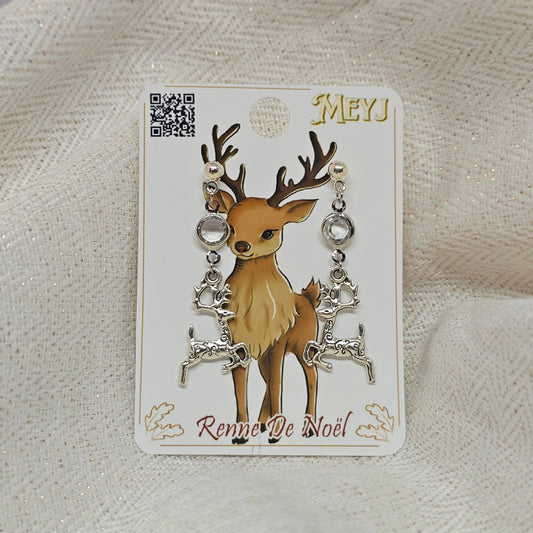 Boucles D'oreilles Rennes de Noël