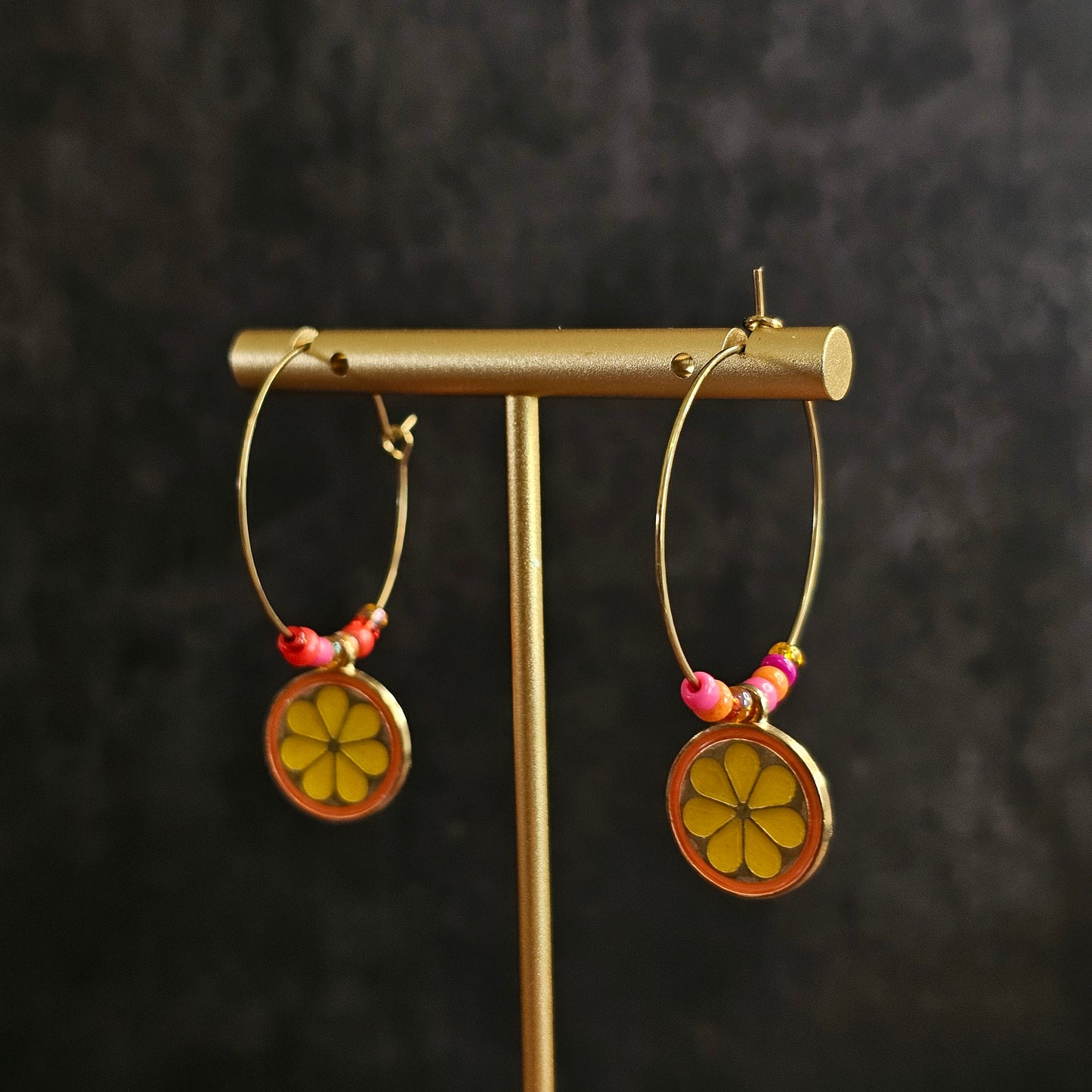 Boucles D’Oreilles - Les Créoles orange