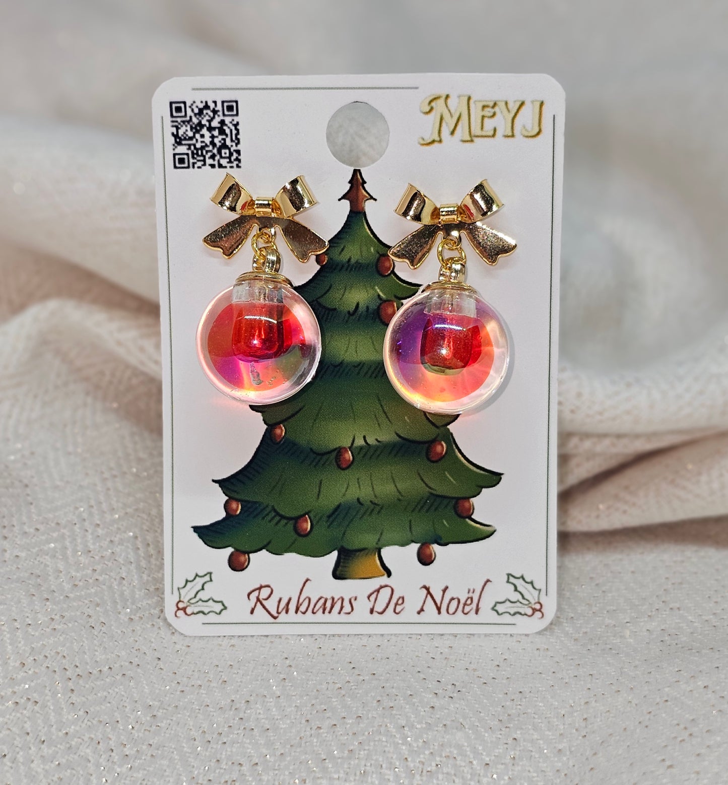 Boucles d'oreilles Boule de Noël