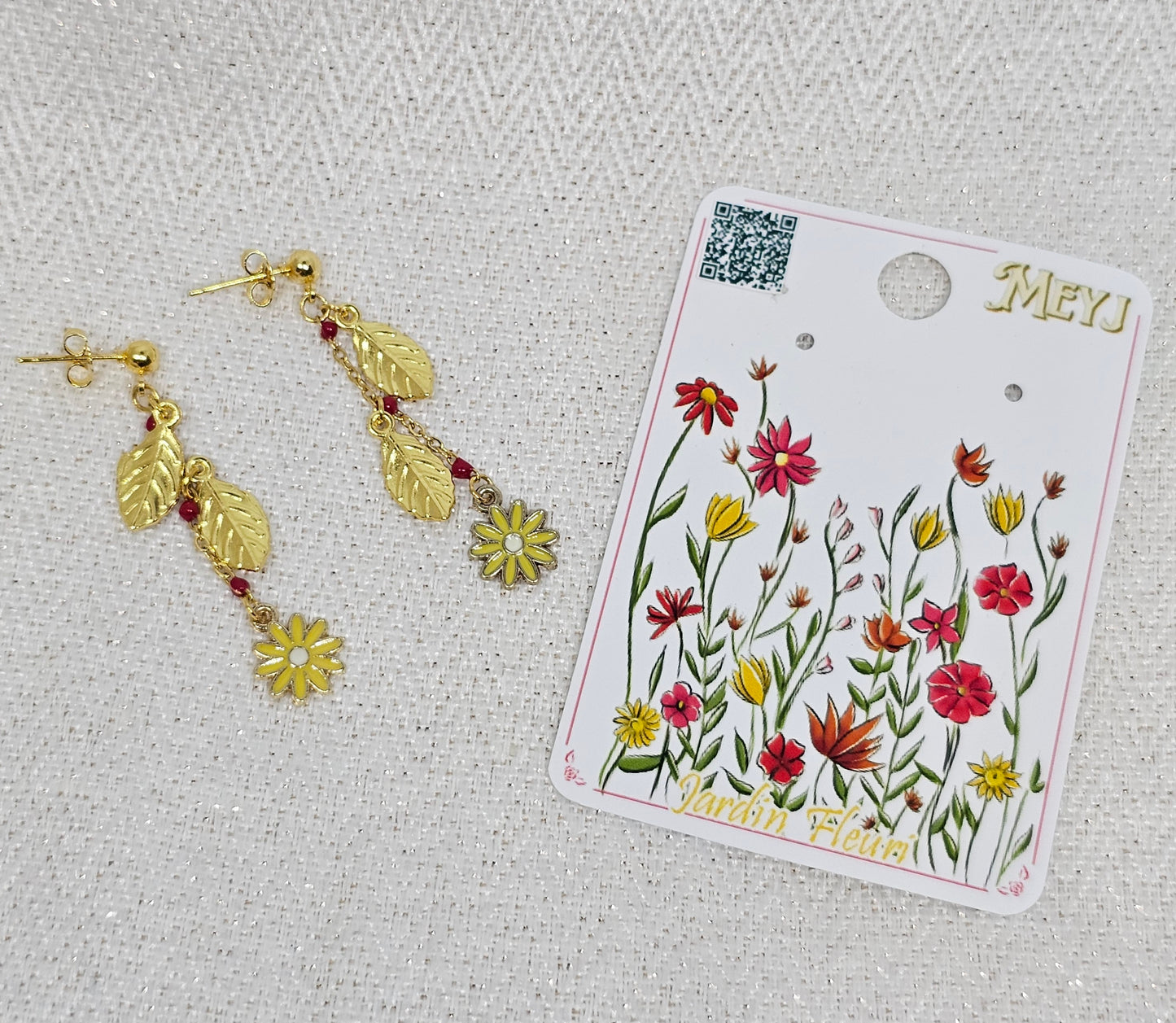 Boucles d'oreilles- Jardin Fleurit - Les jaunes