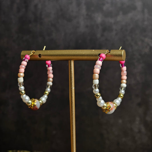 Boucles D’Oreilles - Les Créoles Jaspe Ocean