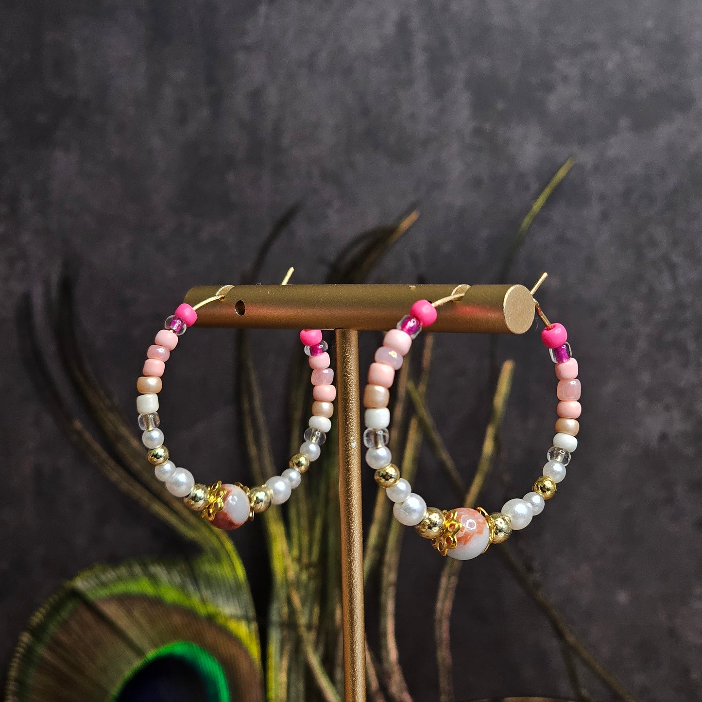Boucles D’Oreilles - Les Créoles Jaspe Ocean