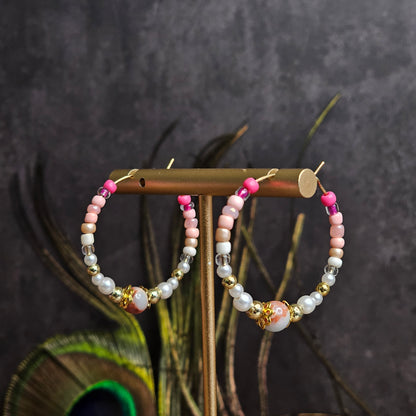 Boucles D’Oreilles - Les Créoles Jaspe Ocean