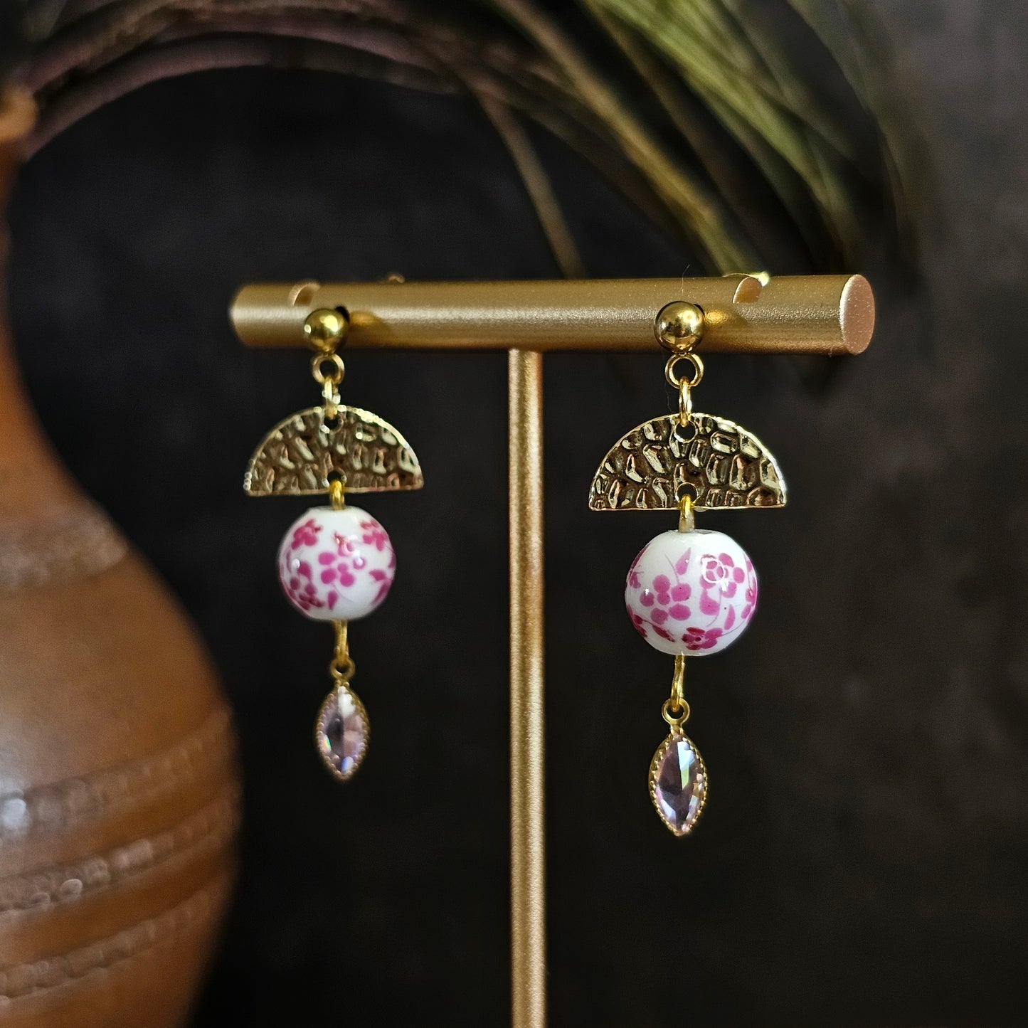 Boucles d'oreilles - Les perles fleuries