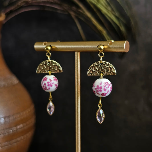Boucles d'oreilles - Les perles fleuries