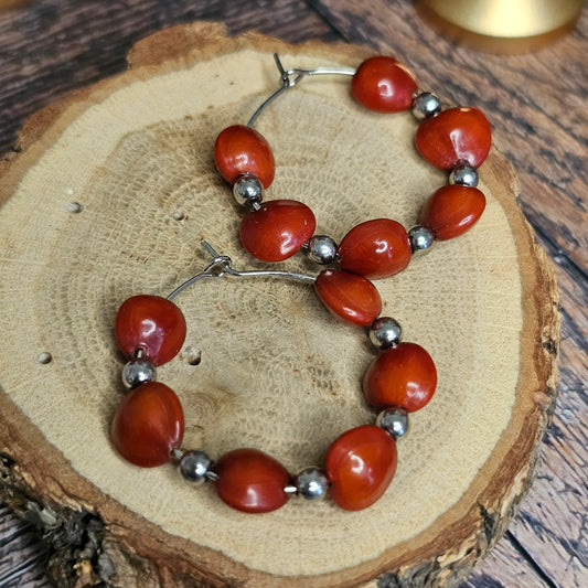 Boucles D’Oreilles - Les Créoles en bois de santal