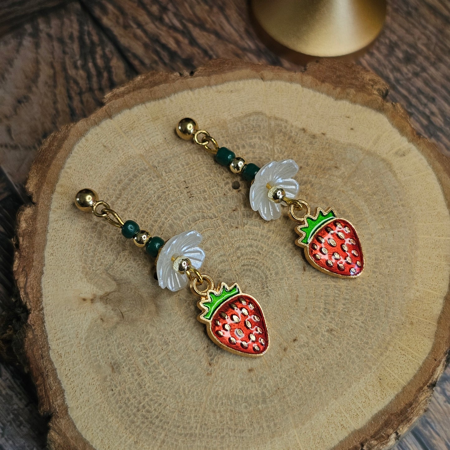 Boucles D’Oreilles - Les Fraises rouge