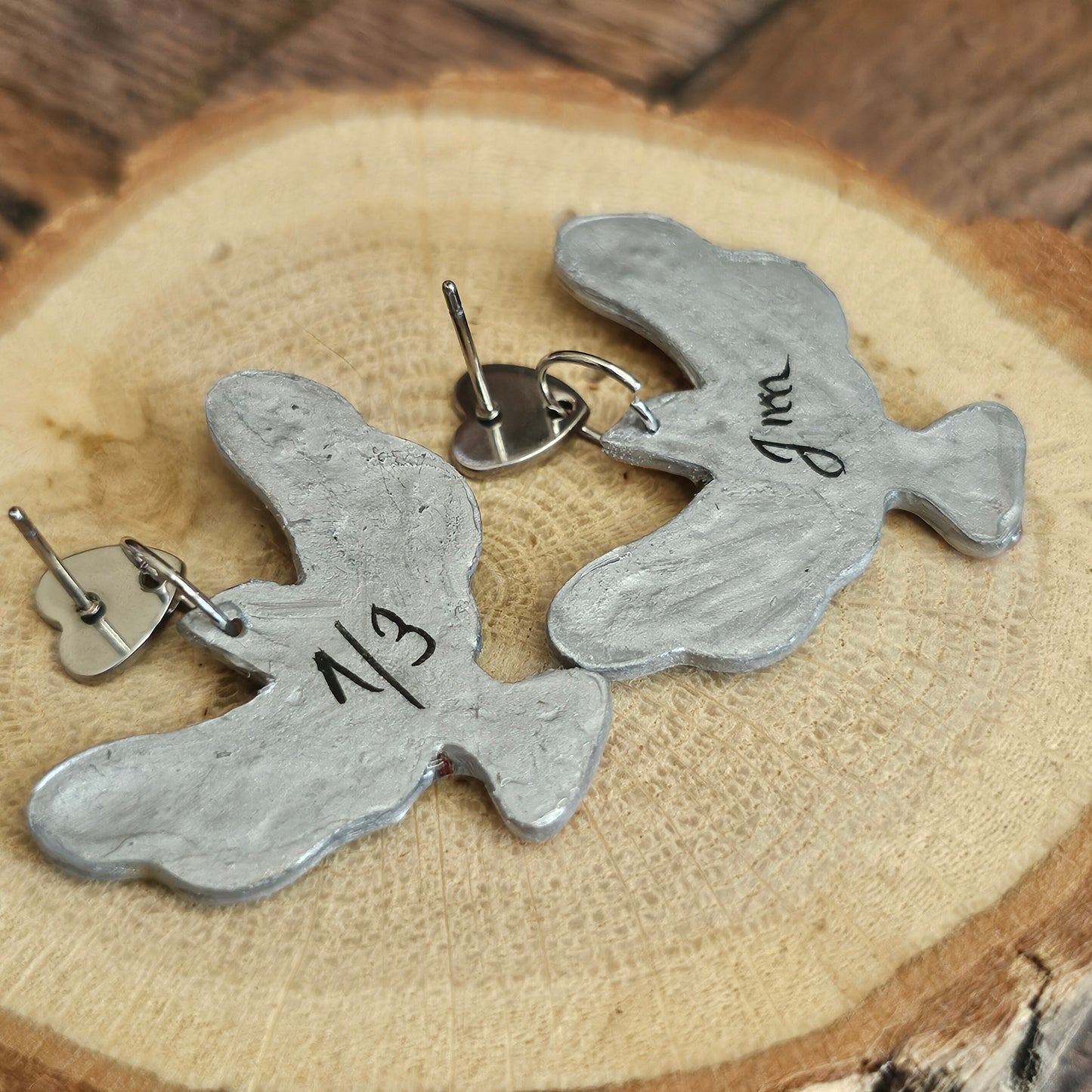 Boucles d'Oreilles "Les oiseaux de Marie" : Art Folklorique Peinte à la Main