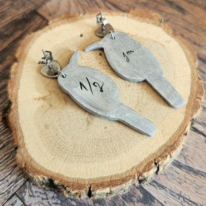Boucles d'Oreilles "Les oiseaux de Clémence" : Art Folklorique Peinte à la Main