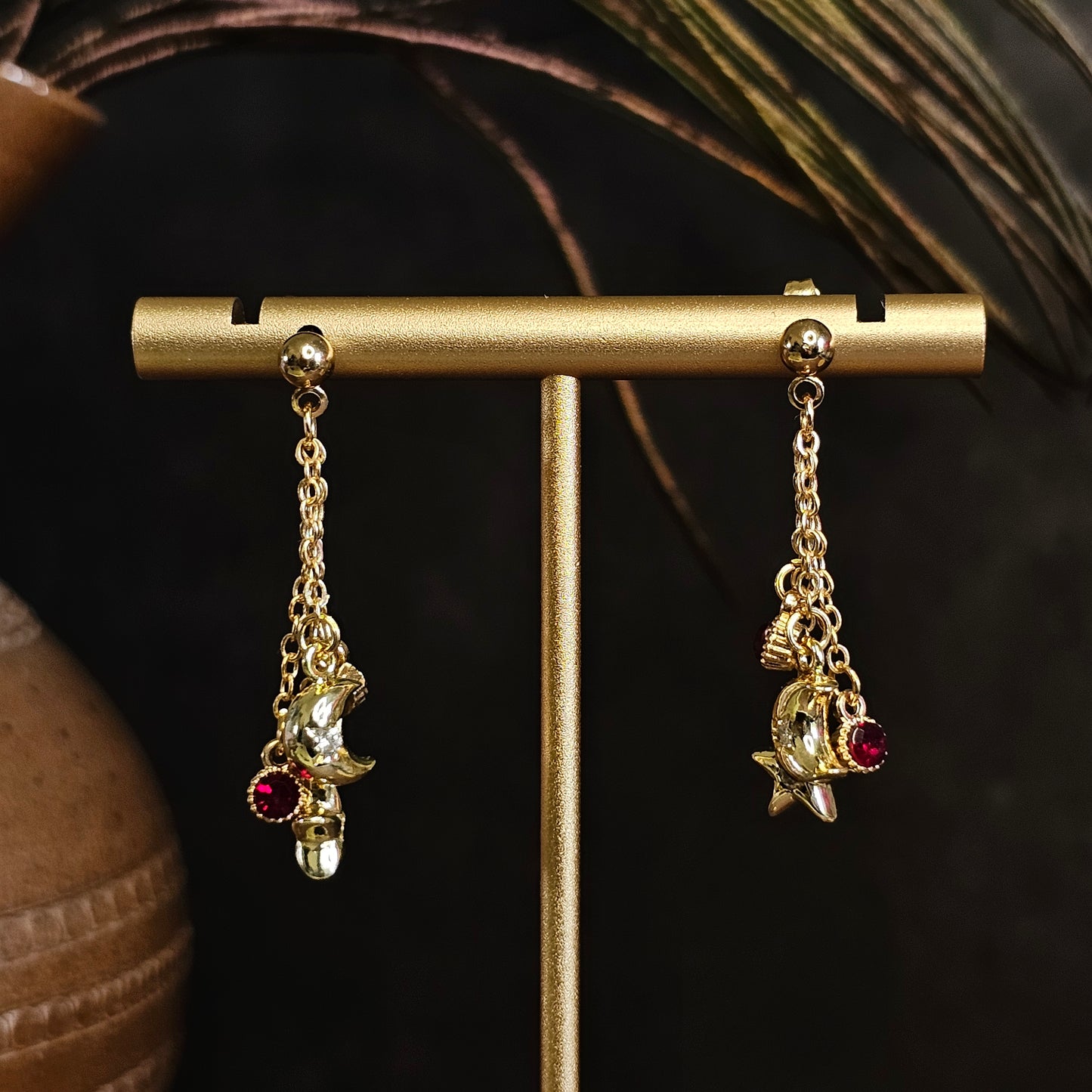 Boucles d'oreilles - Les étoiles filantes rouge