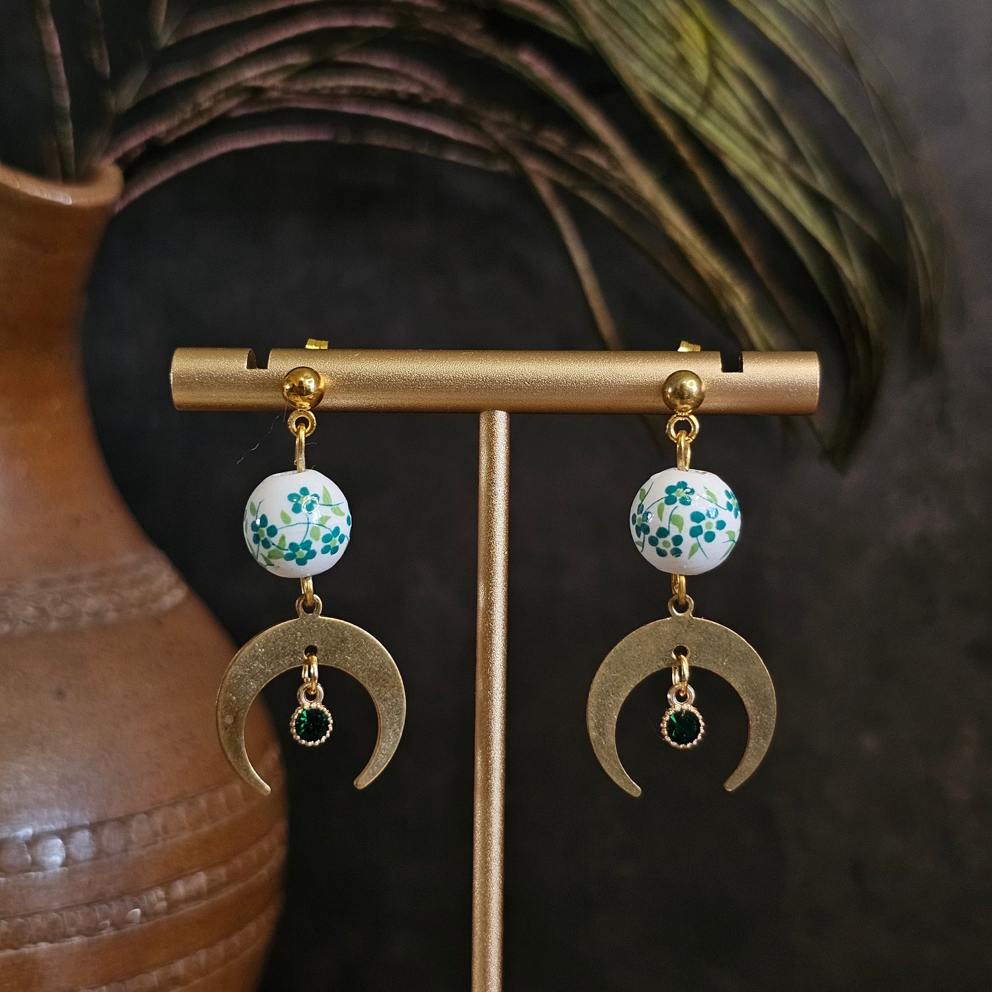 Boucles d'oreilles - Les Lunes fleuries