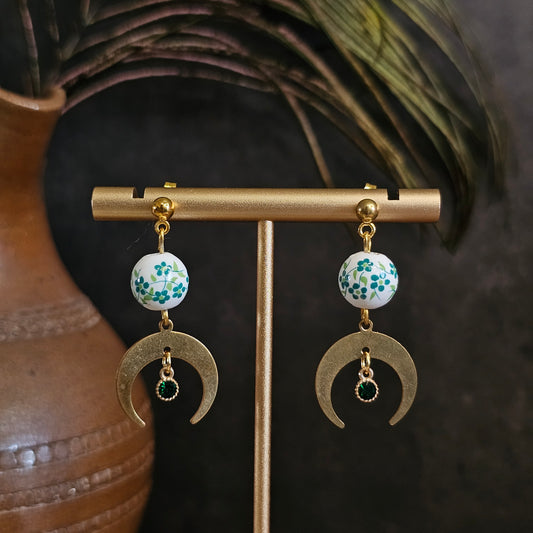 Boucles d'oreilles - Les Lunes fleuries